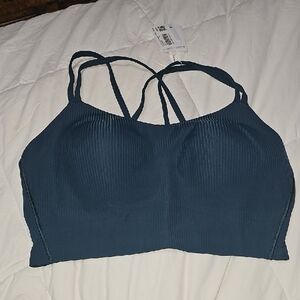 Lululemon Nwts Like A Cloud Longline Bra B/C Ribbed. Indochine Blue!! INCB!